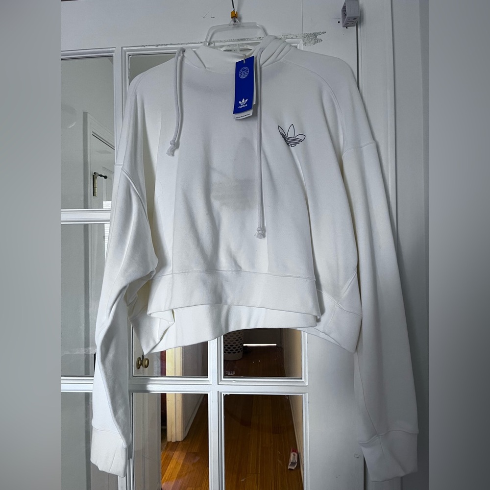 NWT Adidas Originals Women’s Cropped Hoodie White Size 3X